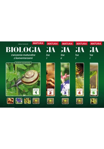 Biologia ćwiczenia maturalne z komentarzem, zestaw 5 zesztów.